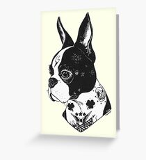 Tarjeta de felicitación Tatuado Boston Terrier