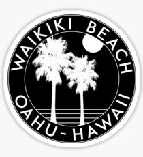 WAIKIKI BEACH HAWAII OAHU SURF SAND SAND SURFING STRAND URLAUB Sticker