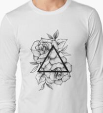 Geometrische Rosen Langarmshirt