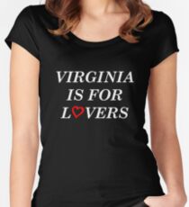 Virginia ist für das Liebhaber-T-Shirt, das Zustand für Paare liebt Tailliertes Rundhals-Shirt