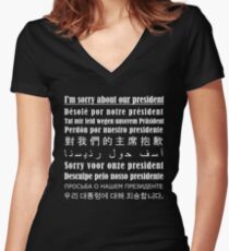 Sorry About Our President Women's Fitted V-Neck T-Shirt