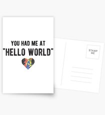 You had me at "HELLO WORLD" - Funny Programming Jokes - Light Color Postcards