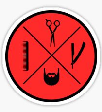 Barbershop cross Sticker