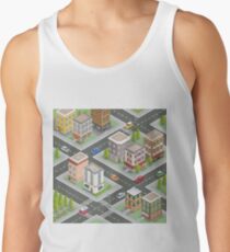 Isometric Cityscape. Isometric Buildings. Isometric Houses. Isometric City. Modern Houses. Isometric Cars. Tank Top