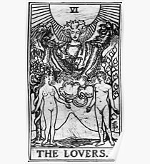 The Lovers Tarot Card - Major Arcana - fortune telling - occult Poster