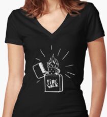 Firewalk Lighter T-shirt- Life is Strange Before the storm Chloe Price T-shirt Women's Fitted V-Neck T-Shirt