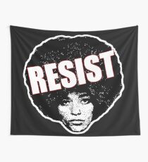 Angela Davis - Resist (schwarze Version) Wandbehang