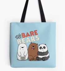 We Bare Bears Cartoon - Baby Bear Cubs - Grizz, Panda, Ice Bear - With Logo Tote Bag