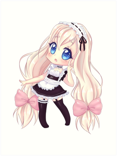 "Maid chibi" Art Print by LenaChanTheWeeb | Redbubble