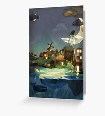 Fantasy Island at Nightime Greeting Card