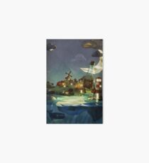 Fantasy Island at Nightime Art Board