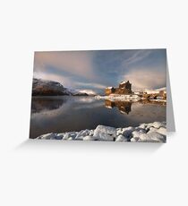 Eilean Donan Castle in Winter, Loch Duich, Scotland. Greeting Card