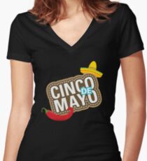 Cinco de Mayo festival T-shirt Women's Fitted V-Neck T-Shirt