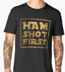 Ham Shot First - Gold Men's Premium T-Shirt