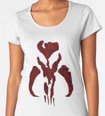 Boba Fett Symbol Mandalorian Mythosaur Skull Women's Premium T-Shirt