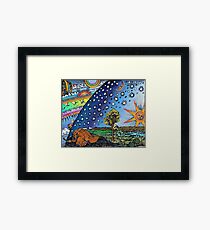Flammarion Woodcut Flat Earth Design Framed Print
