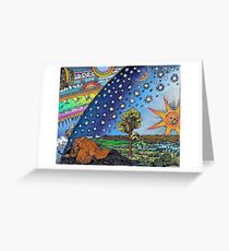 Flammarion Woodcut Flat Earth Design Greeting Card