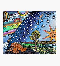 Flammarion Woodcut Flat Earth Design Photographic Print