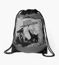 Cowboy Smoking Hat - Cool Grunge Vintage Drawstring Bag