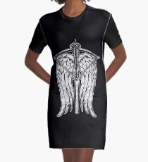 Angel Wings and Crossbow (Dirty) Graphic T-Shirt Dress