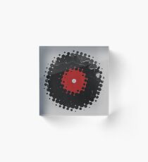 Grunge Vinyl Records Retro Vintage 50's Style Acrylic Block
