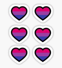 Bi Pride Heart Sticker Set Sticker