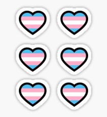 Pegatina Conjunto de etiqueta engomada del corazón Trans Pride