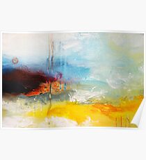 Yellow Blue Abstract Art Print Poster