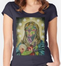 Blessed Reptilian Virgin and Child Fitted Scoop T-Shirt