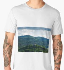 Afternoon light over church Men's Premium T-Shirt