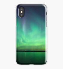Northern lights over lake iPhone Case/Skin