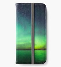 Northern lights over lake iPhone Wallet/Case/Skin