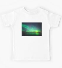 Northern lights over lake Kids Tee