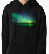 Northern lights over lake Pullover Hoodie
