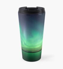 Northern lights over lake Travel Mug