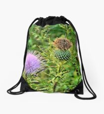 Thistle Blooms Drawstring Bag