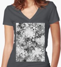 Snowflake Camo Women's Fitted V-Neck T-Shirt