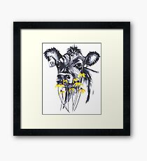 No worries - cow painting Framed Print