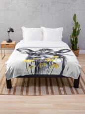 No worries - cow painting Throw Blanket