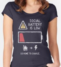 Low Social Battery Fitted Scoop T-Shirt