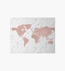 Wanderlust marble - rose gold Art Board