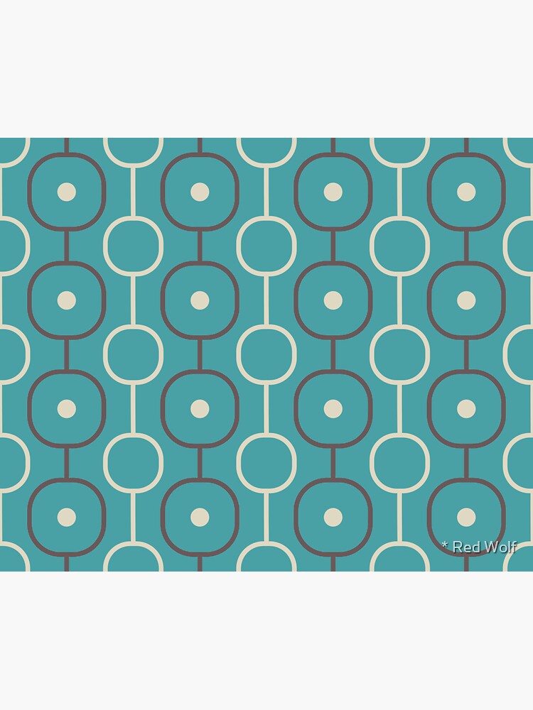 Geometric Pattern: Circle Chain: Aqua/Brown by redwolfoz