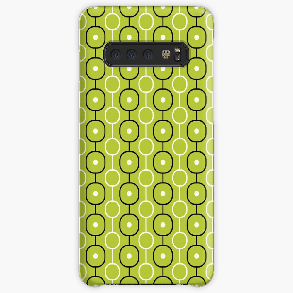 Geometric Pattern: Circle Chain: Lime/Black Samsung Galaxy Snap Case
