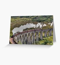 Jacobite Steam Train, Glenfinnan Viaduct, Scotland. Greeting Card