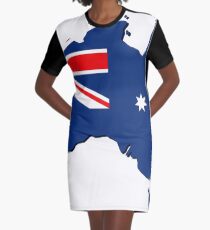 Australia map with flag Graphic T-Shirt Dress