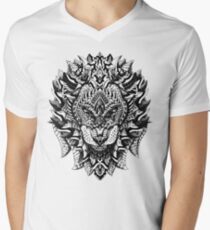Ornate Lion V-Neck T-Shirt