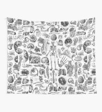 Menschlicher Anatomie-Weiß-Druck Wandbehang