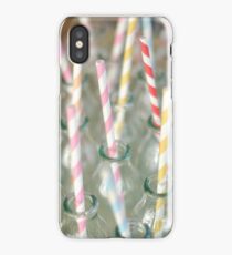 pink straws blue straws yellow straws iPhone Case/Skin