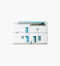 White and blue town Art Board Print
