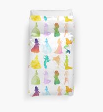 Prinzessinnen Aquarell Silhouette Bettbezug